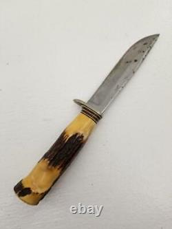 Vintage Custom Norway Morseth Brusletto Stag Handle 5 Fixed Blade Knife