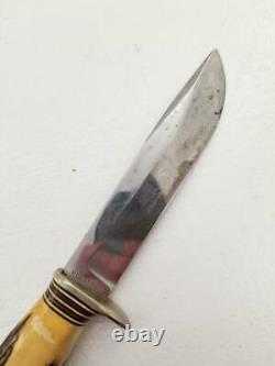 Vintage Custom Norway Morseth Brusletto Stag Handle 5 Fixed Blade Knife