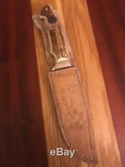 Vintage Custom Stag Hunting Knife By M. Bezek Withfolding Saw Blade (secondary)