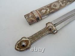 Vintage Dagger Khanjali Knife Blade Fixed Caucasian Russian Sheath Stainless