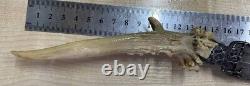 Vintage Dagger Knife Blade Fixed Steel Handle Hunting Silver Men's Rare Old 20th