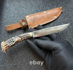Vintage Dagger Knife Fixed Soligen Handmade Handle Engraved Germany Sheath Blade