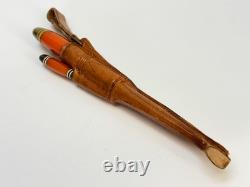 Vintage Double Iisakki Järvenpää Horsehead Puukko Knife Set withGalalite Handles