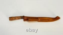 Vintage Double Iisakki Järvenpää Horsehead Puukko Knife Set withGalalite Handles
