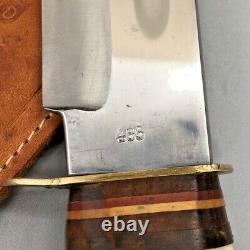 Vintage Edge Brand 485 Solingen Germany Fixed Blade Hunting Knife Leather Sheath