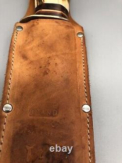 Vintage Edge Brand 485 Solingen Germany Fixed Blade Hunting Knife Leather Sheath