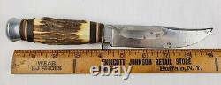 Vintage Edge Mark Solingen Germany Stag Handle Fixed Blade Knife # 457 with Sheath