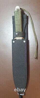 Vintage Ek Commemerative Bowie Knife with Paracord Grip and Gerber Sheath