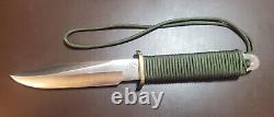 Vintage Ek Commemerative Bowie Knife with Paracord Grip and Gerber Sheath