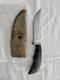 Vintage Engraved Gary Day Fixed-Blade Skinner Knife Horn Handle