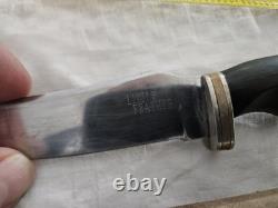 Vintage Engraved Gary Day Fixed-Blade Skinner Knife Horn Handle