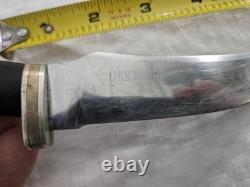 Vintage Engraved Gary Day Fixed-Blade Skinner Knife Horn Handle