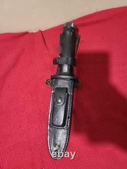 Vintage Explorer Wilderness survival fixed blade knife #21-049 with Leather Sheath