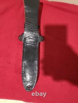 Vintage Explorer Wilderness survival fixed blade knife #21-049 with Leather Sheath