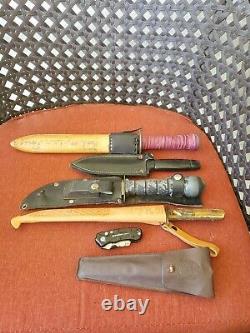 Vintage Fighting Survival, knives lot all pre owned E4