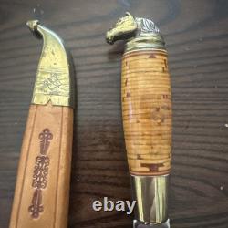 Vintage Finnish Dagger with Horsehead Design-Hunting Knife with Matching Sheath