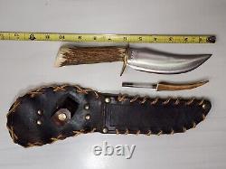 Vintage Fixed Blade Hunting Knife & Case, by MORK, c 1980'S, Free Shipping