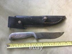 Vintage Frank Barteaux Hunting Fighting Knife With Sheath