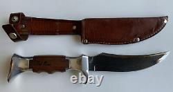 Vintage Fred Bear Archery Hunting Knife & Sheath by Olsen, Germany Recurve Bow