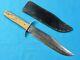 Vintage G. C. Co German Germany Solingen Made Large Bowie Hunting Knife with Sheath