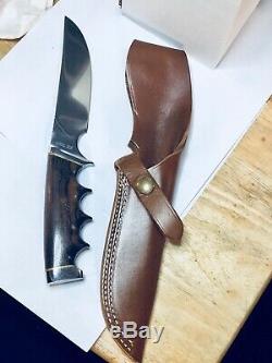 Vintage Gerber 525 Hunting Knife With Original Sheath 5 1/4 Blade 10 Long