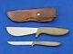 Vintage Gerber Flayer + Pixie Combo knife Armorhide Handle + Leather Sheath