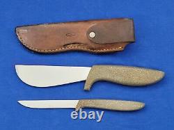 Vintage Gerber Flayer + Pixie Combo knife Armorhide Handle + Leather Sheath