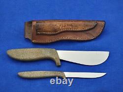 Vintage Gerber Flayer + Pixie Combo knife Armorhide Handle + Leather Sheath