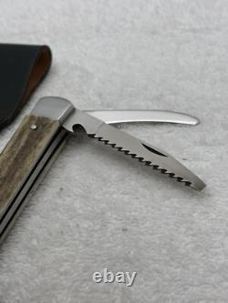 Vintage German GML Multi Use Hunting Fixed Blade / Folding Blade Sheath Knife