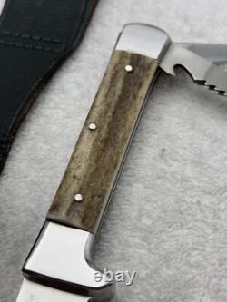 Vintage German GML Multi Use Hunting Fixed Blade / Folding Blade Sheath Knife