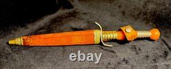 Vintage German Germany Solingen Stiletto Boot Engraved Hunting Knife With Sheath