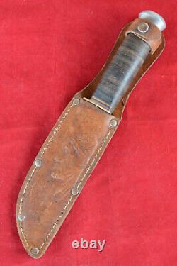 Vintage German Hunting Knife + Leather Sheath Set Rare