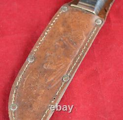 Vintage German Hunting Knife + Leather Sheath Set Rare