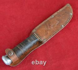 Vintage German Hunting Knife + Leather Sheath Set Rare