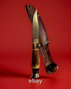 Vintage German PIC Solingen Fixed Blade Hunting Knife Stag Handle Sheath Mint Vintage German PIC Solingen Fixed Blade Hunting Knife Stag Handle Sheath Mint