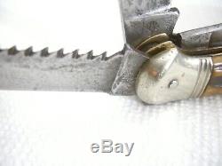 Vintage H. BOKER & CO SOLINGEN Nr. 700 DRGM Folding Hunting Knife Tri-Locking