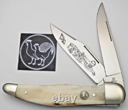 Vintage HEN & ROOSTER Solingen Yukon Folding Hunter Knife Bone Handles Mint
