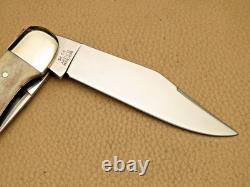 Vintage HEN & ROOSTER Solingen Yukon Folding Hunter Knife Bone Handles Mint