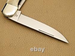 Vintage HEN & ROOSTER Solingen Yukon Folding Hunter Knife Bone Handles Mint