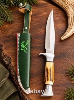 Vintage HOFFRITZ SOLINGEN GERMANY ORIGINAL BOWIE Knife Stag Handle