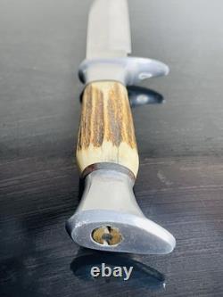 Vintage HOFFRITZ SOLINGEN GERMANY ORIGINAL BOWIE Knife Stag Handle