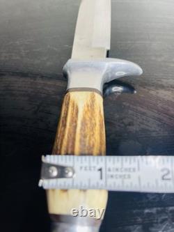 Vintage HOFFRITZ SOLINGEN GERMANY ORIGINAL BOWIE Knife Stag Handle