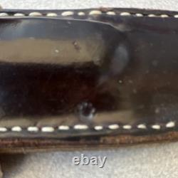 Vintage Handmade Hunting Knife Bone & Wood Handle Drop Point with Sheath