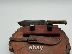 Vintage Handmade Puma 6377 White Hunter Stag Handle withsheath Solingen -809.26