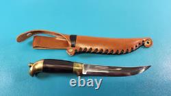 Vintage Helle Norway 18/8 High Carbon Edge Hunting Knife + Sheath Puuko TR1164
