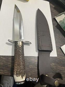 Vintage Hen & Rooster HR5008 Spain Stag Hunting Knife Fixed 6.75 Blade Knife