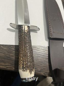 Vintage Hen & Rooster HR5008 Spain Stag Hunting Knife Fixed 6.75 Blade Knife