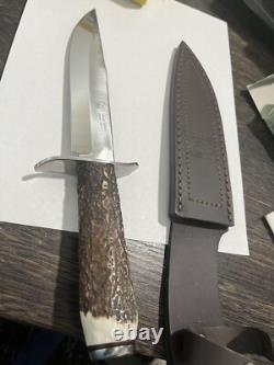 Vintage Hen & Rooster HR5008 Spain Stag Hunting Knife Fixed 6.75 Blade Knife