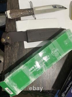 Vintage Hen & Rooster HR5008 Spain Stag Hunting Knife Fixed 6.75 Blade Knife