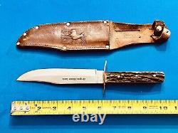 Vintage Hoffritz Stag Handled Original Bowie Knife Solingen Germany Anton Wingen